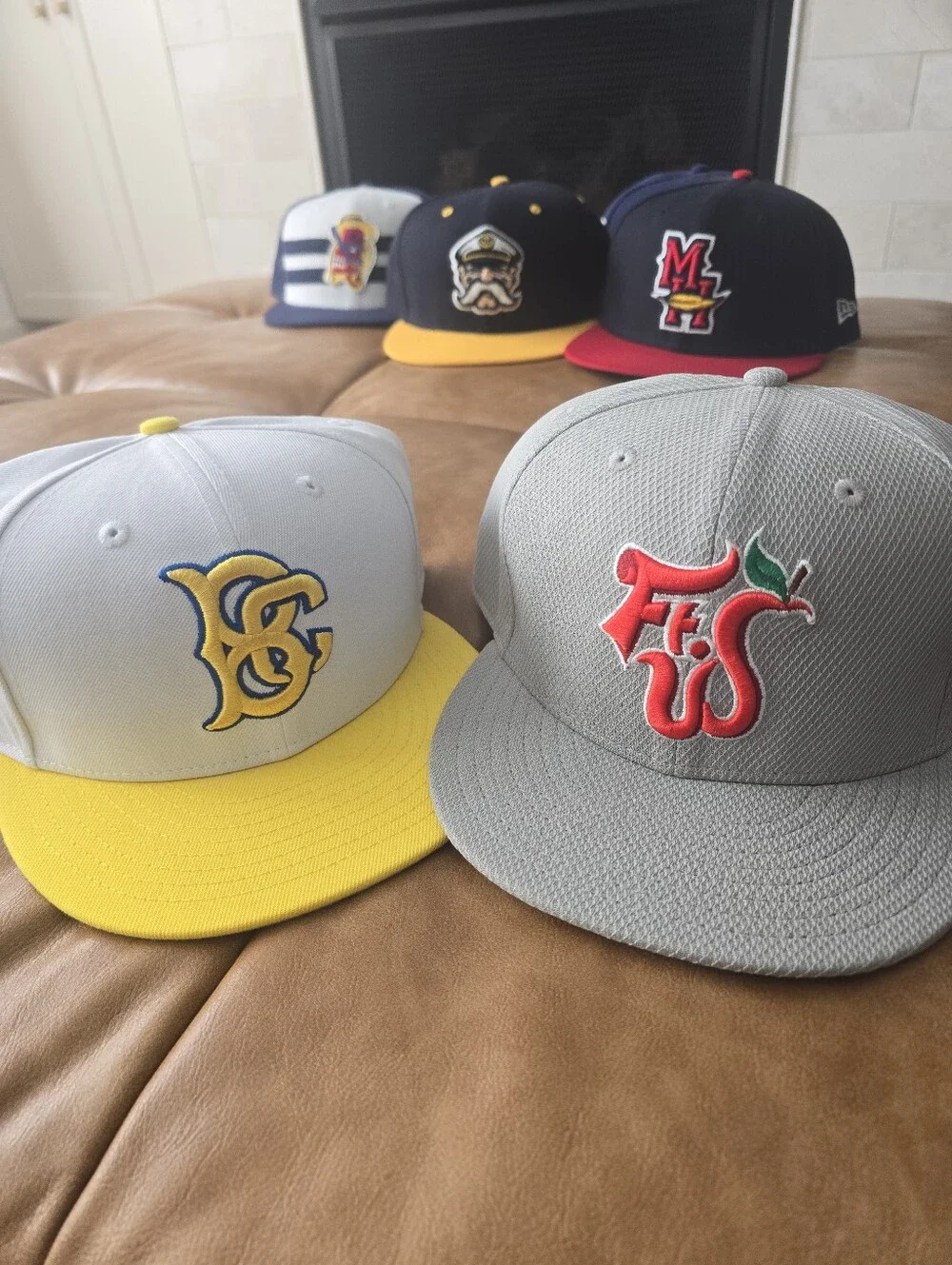 Lot Of 12 New Era 5950 MiLB Mix Of Teams Minor League Baseball Hats Size 7 7/8